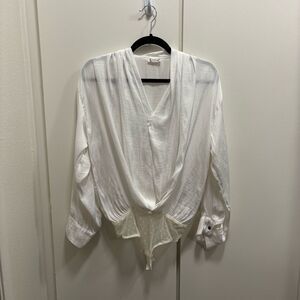 Intimately Free People Sz Small Ladylike White Bodysuit Renaissance Pirate